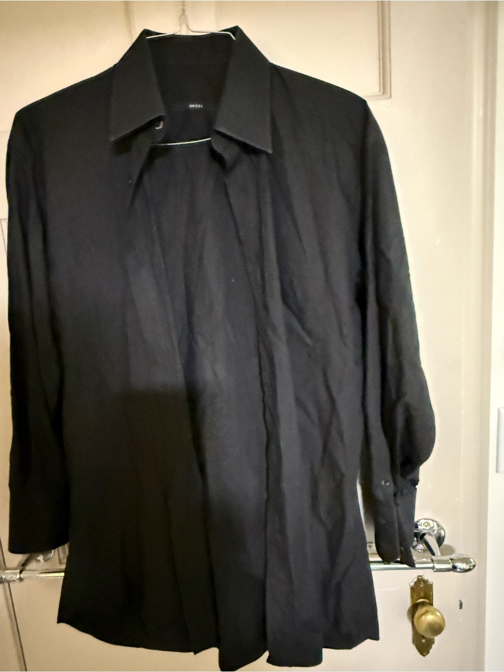 Men's Gucci Black Long-Sleeve Button Shirt
